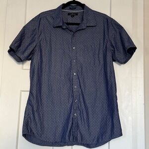 Marc Anthony Slim Fit XL Blue Short Sleeve Button Down Shirt